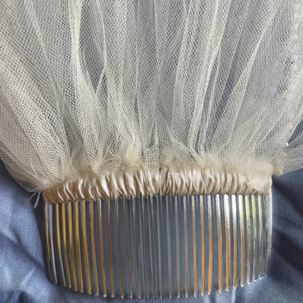 Wedding Veil - Maggie Sottero, Beaded Sparkle Fingertip – 37” Tulle with Pearls